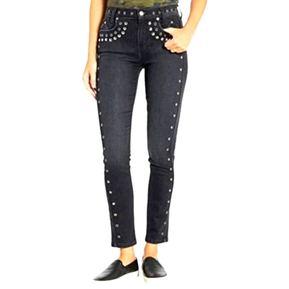 Current/Elliott High Waist 7 Pocket Studded Stiletto Luminary Skinny Jeans Sz 26 - Picture 1 of 14